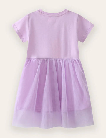 Unicorn Appliqué Cotton Tulle Dress